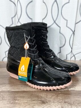 New Sporto Duck Boots Black Size 10M